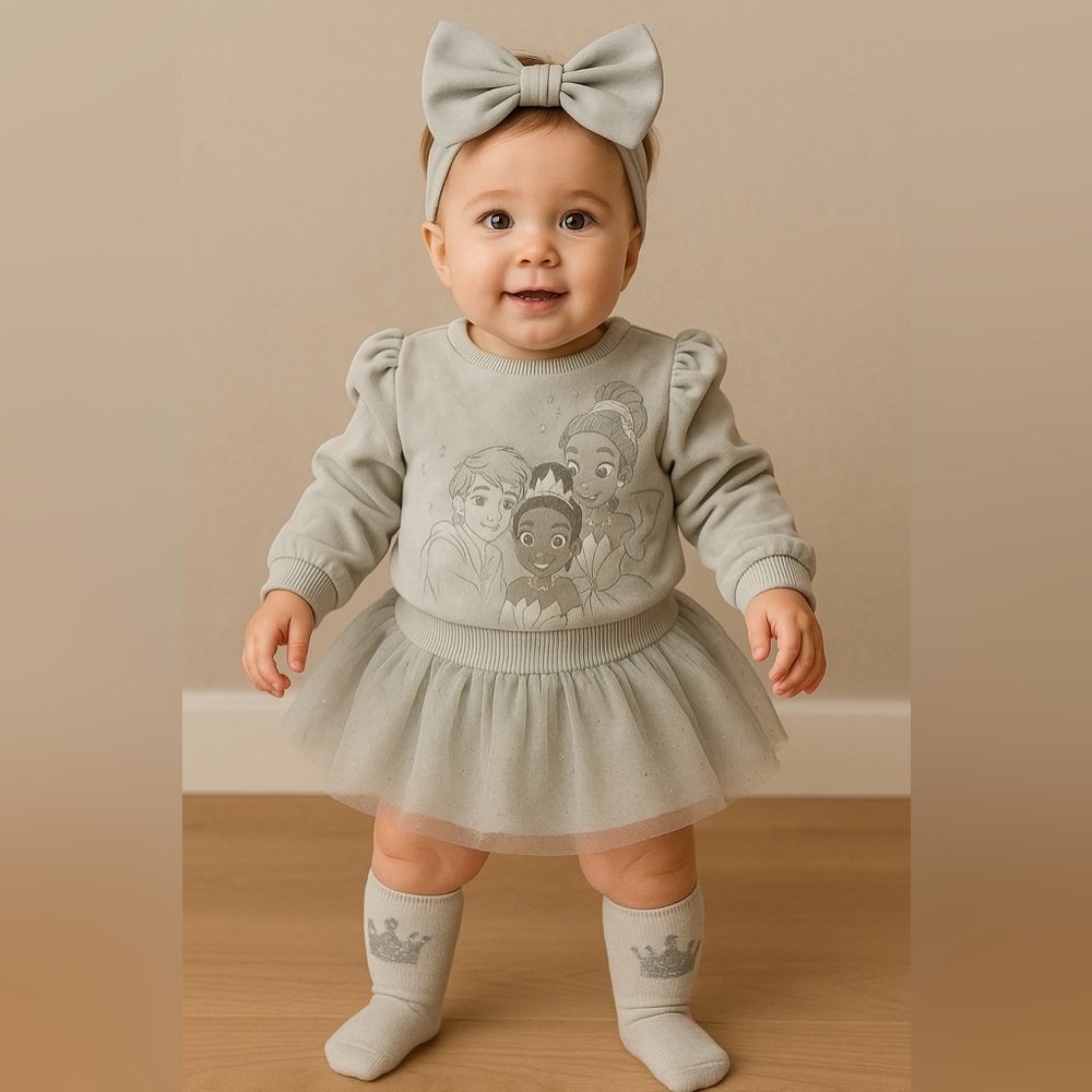 Gray Princess Sweatshirt and Tutu Set